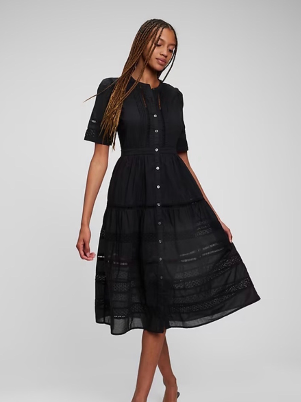 Gap black lace midi dress doen Ulla Johnson style small